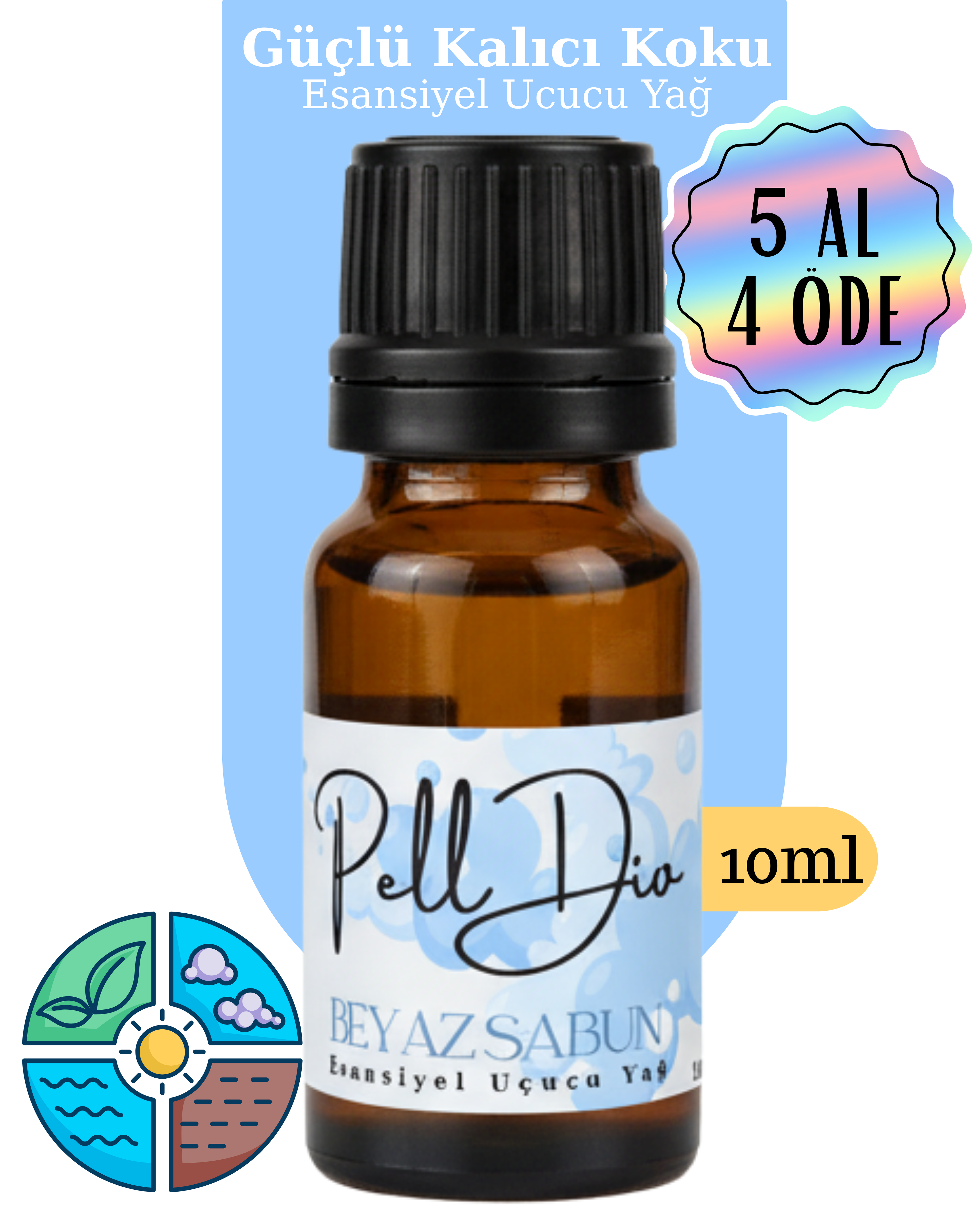 White Soap Esansiyel Uçucu Koku Yağı Difüzör Esansı Buhurdanlık Yağı Aromaterapi Yağı 10ml