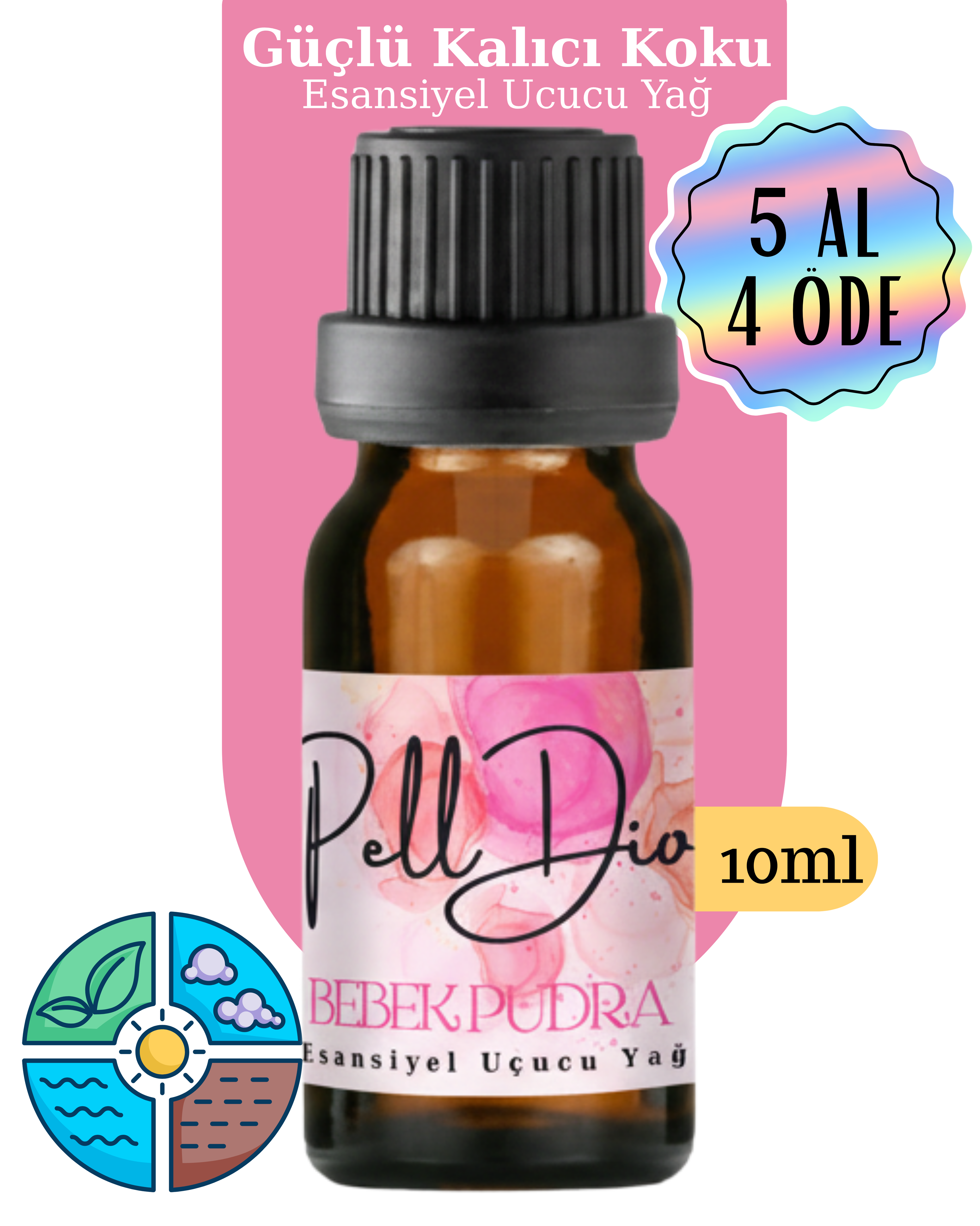 Baby Powder Esansiyel Uçucu Koku Yağı Difüzör Esansı Buhurdanlık Yağı Aromaterapi Yağı 10ml