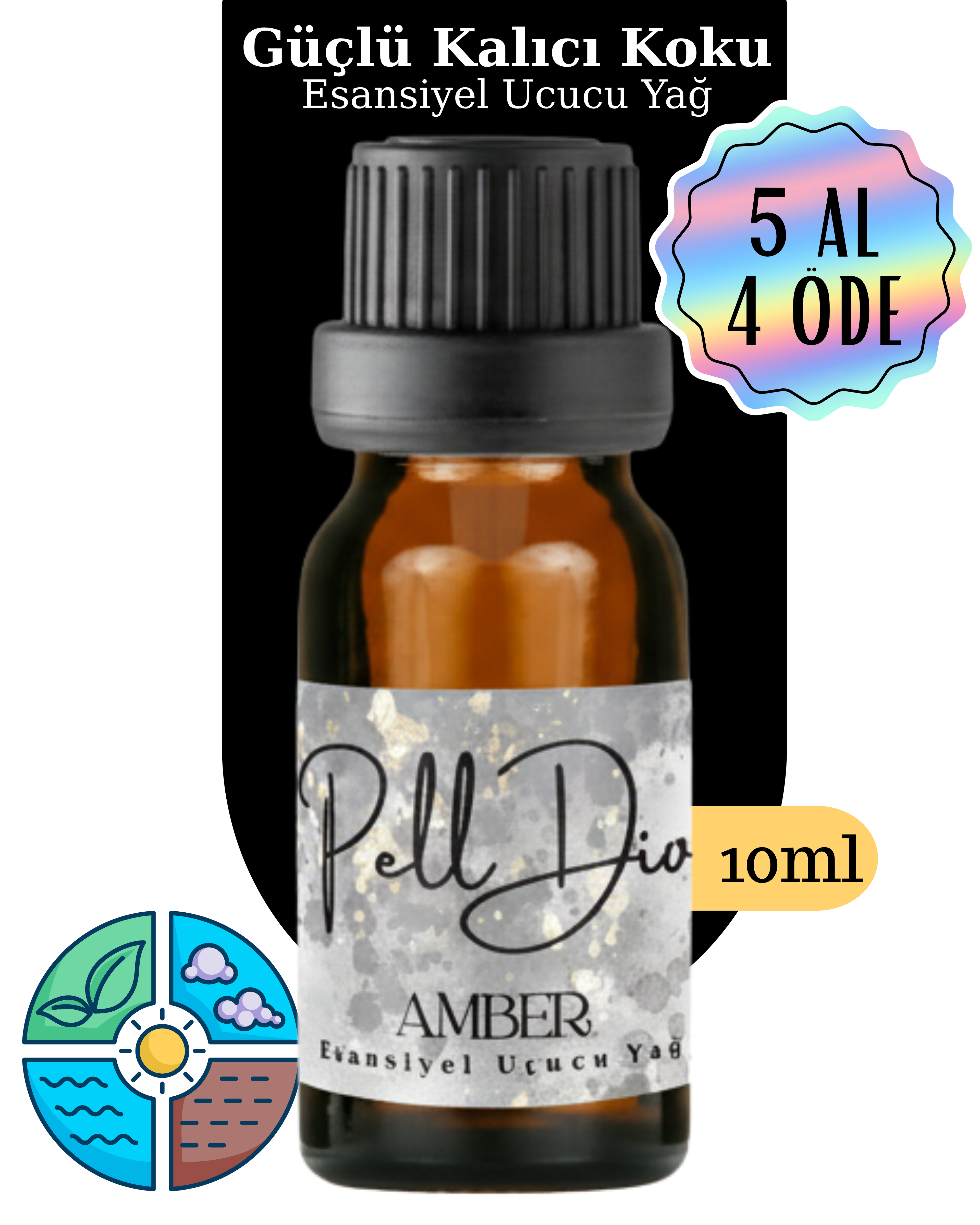 Dark Amber Esansiyel Uçucu Koku Yağı Difüzör Esansı Buhurdanlık Yağı Aromaterapi Yağı 10ml