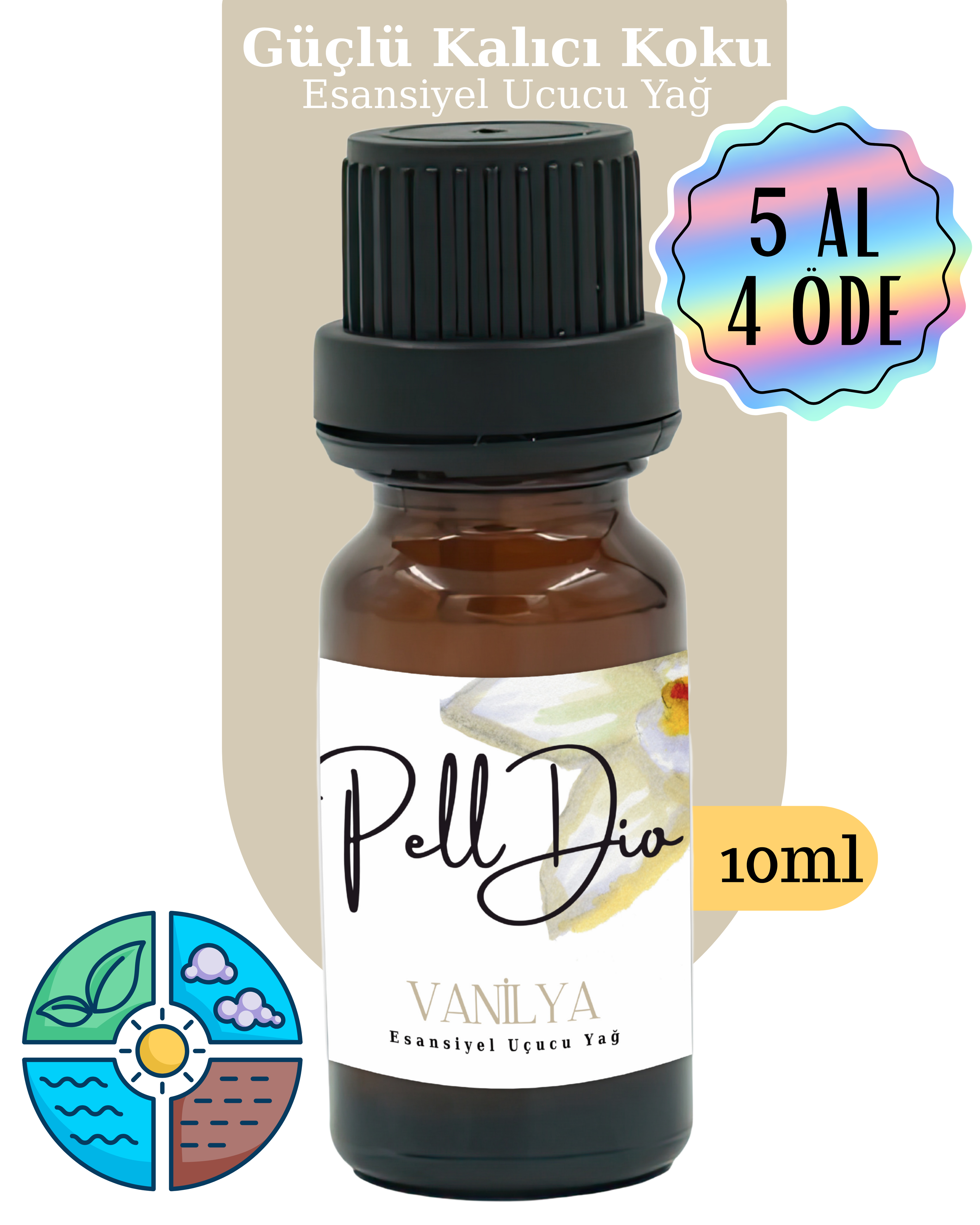 Vanilla Esansiyel Uçucu Koku Yağı Difüzör Esansı Buhurdanlık Yağı Aromaterapi Yağı 10ml