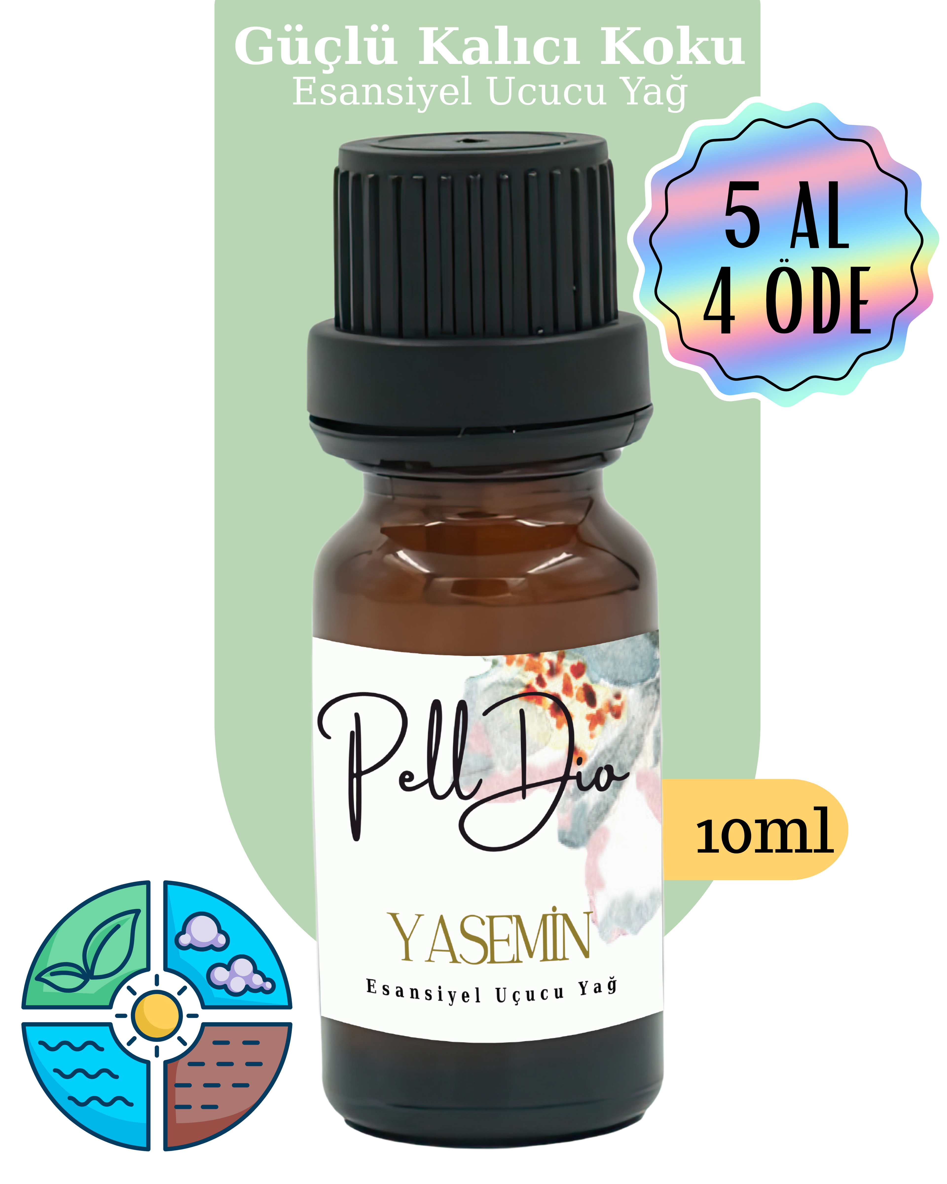 Jasmine Esansiyel Uçucu Koku Yağı Difüzör Esansı Buhurdanlık Yağı Aromaterapi Yağı 10ml
