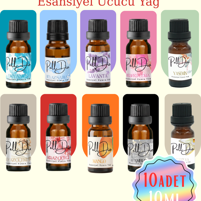 Karışık Esansiyel Uçucu Koku Yağı Difüzör Esansı Buhurdanlık Yağı Aromaterapi Yağı 10ml