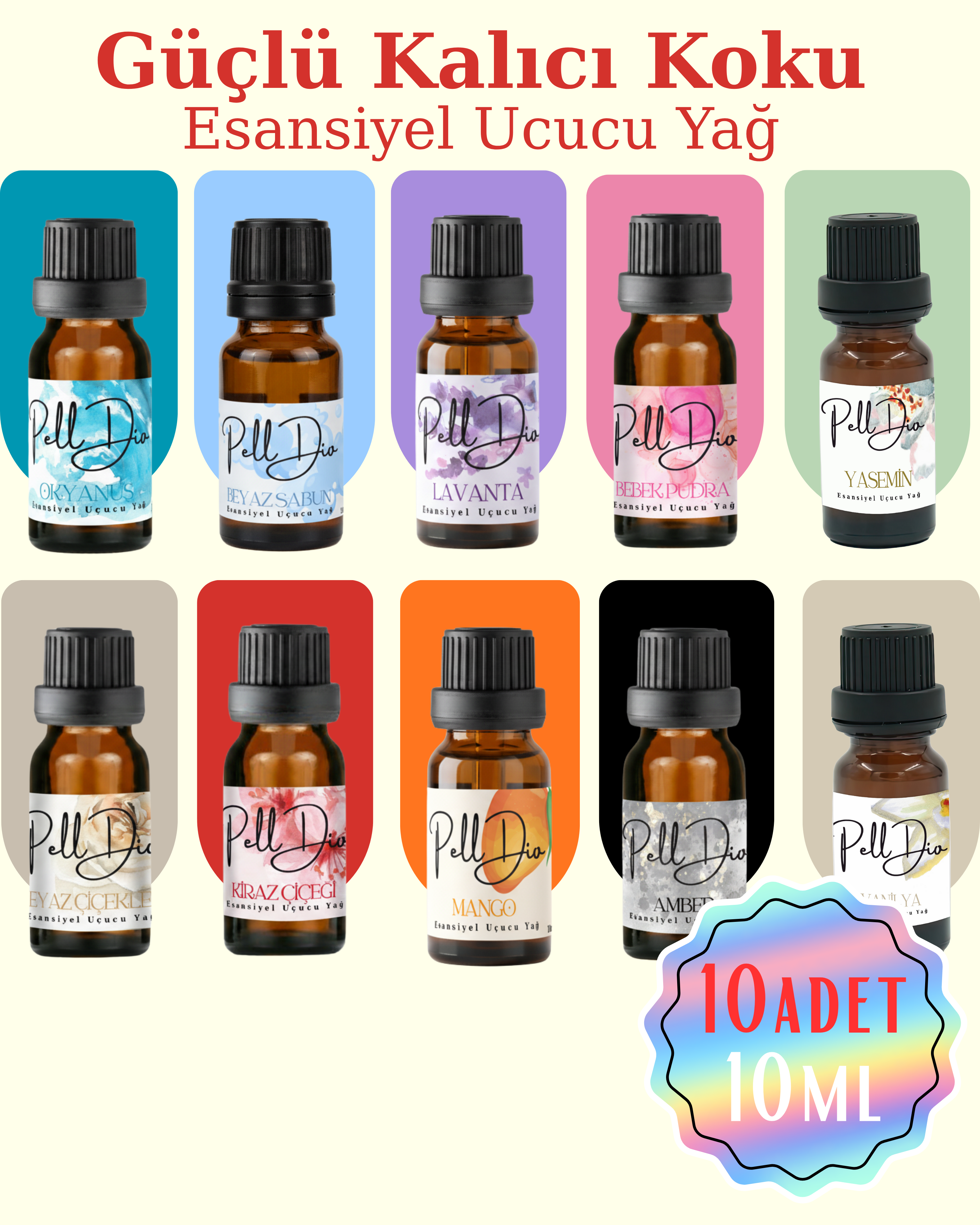 Karışık Esansiyel Uçucu Koku Yağı Difüzör Esansı Buhurdanlık Yağı Aromaterapi Yağı 10ml