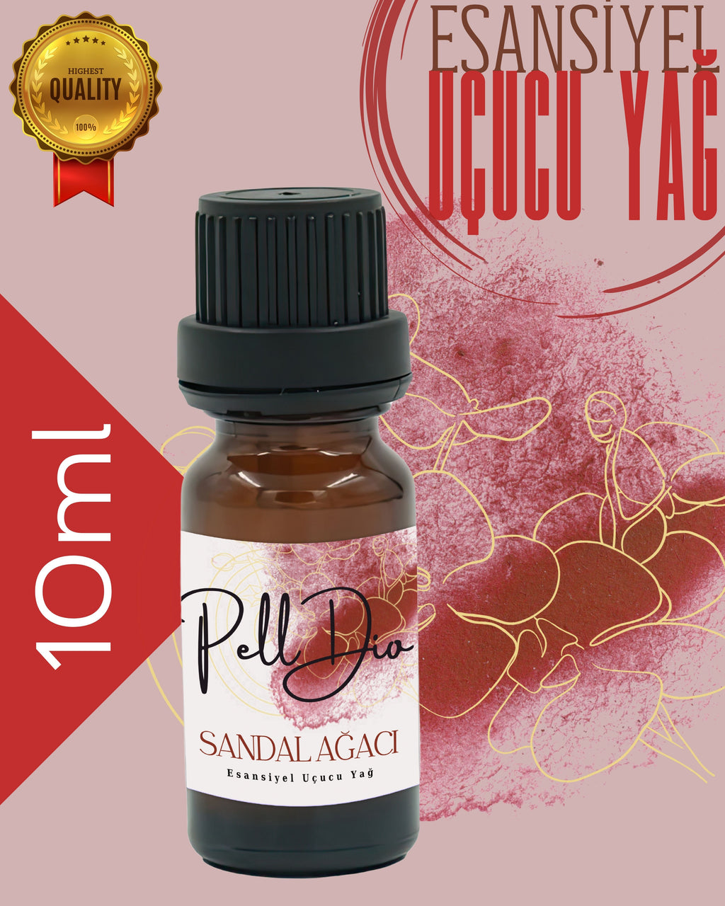 Sandal Ağacı Esansiyel Uçucu Koku Yağı Difüzör Esansı Buhurdanlık Yağı Aromaterapi Yağı 10ml