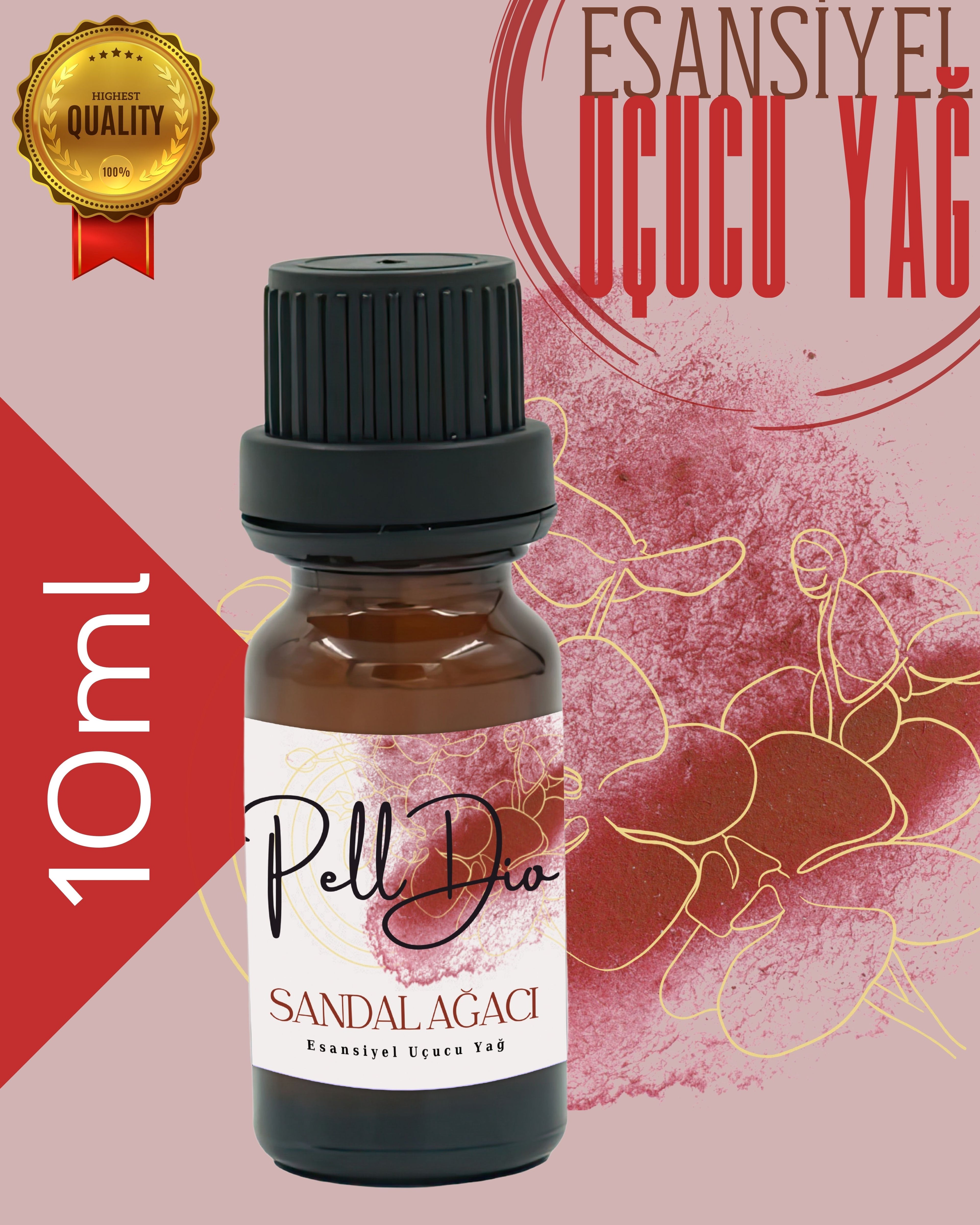 Sandal Ağacı Esansiyel Uçucu Koku Yağı Difüzör Esansı Buhurdanlık Yağı Aromaterapi Yağı 10ml