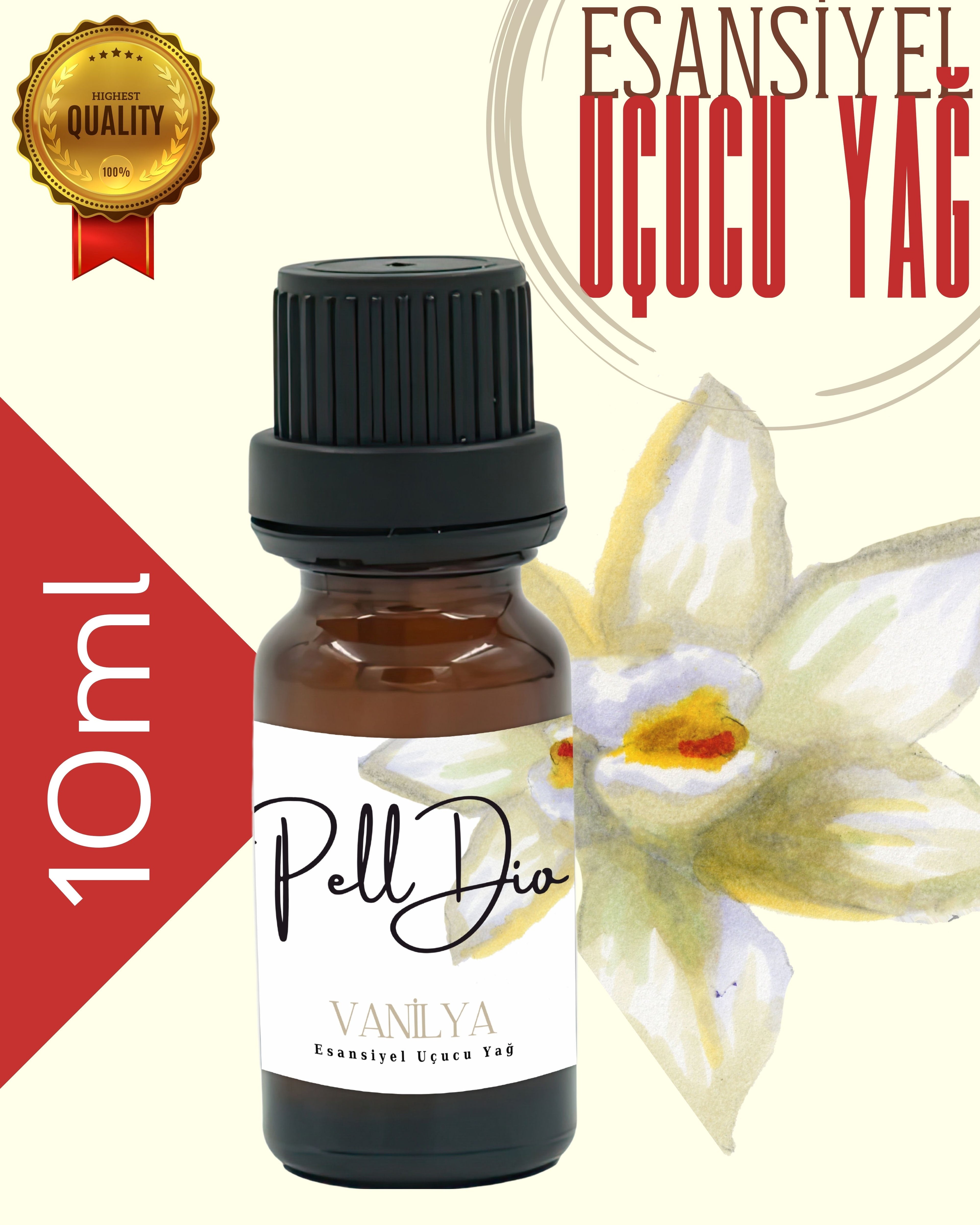 Vanilla Esansiyel Uçucu Koku Yağı Difüzör Esansı Buhurdanlık Yağı Aromaterapi Yağı 10ml